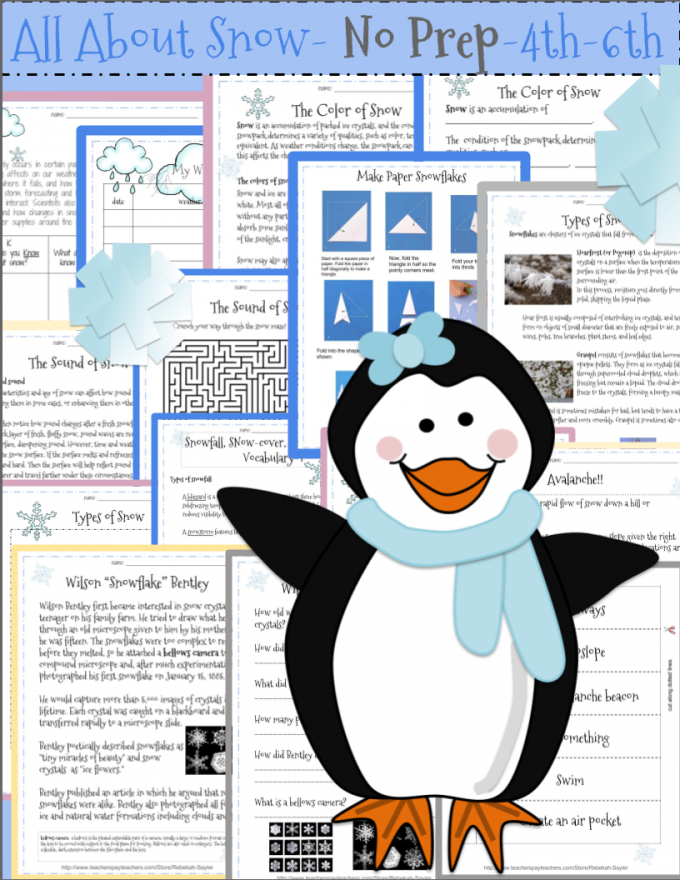 Snow STEM: All About Snow- Printables