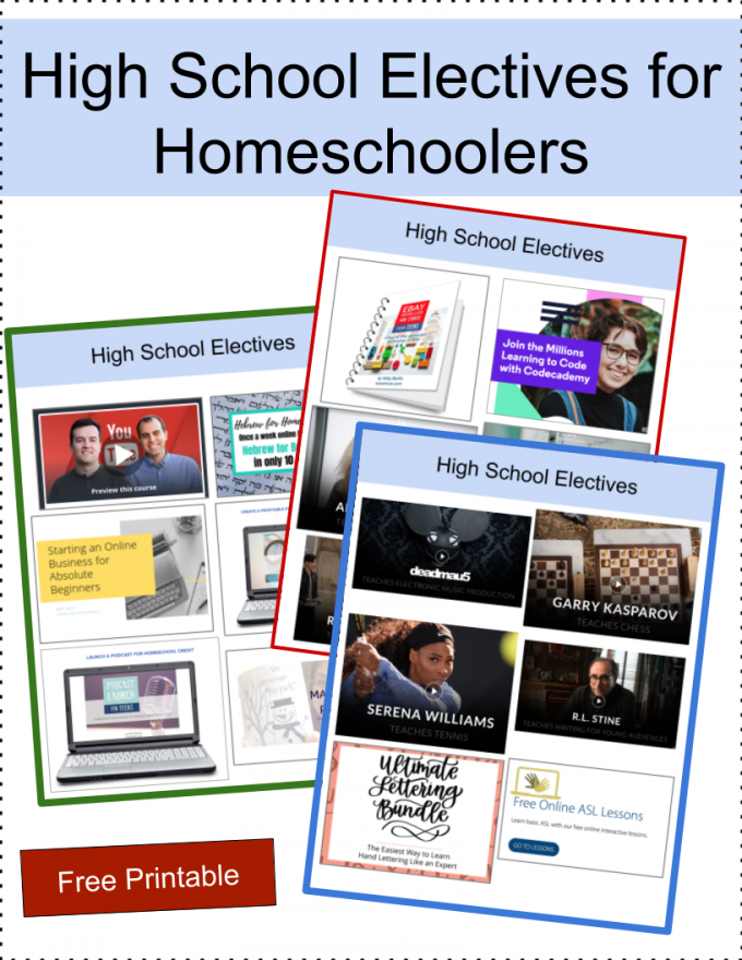 high school electives for homeschoolers