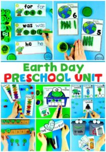 Preschool Earth collage of printable activities