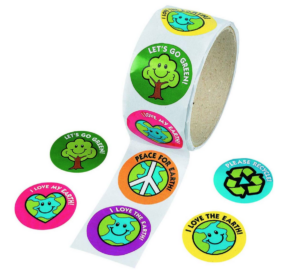 Earth day for families sticker roll