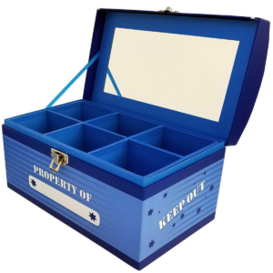Blue chest with six compartments