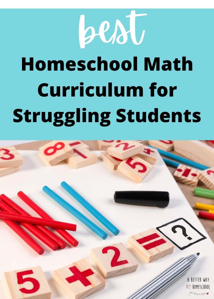 image of math tiles and text best homeschool math curriculum for struggling students