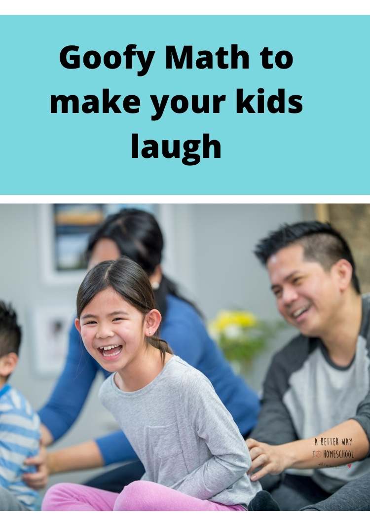 image of laughing kids with text goofy math to make your kids laugh
