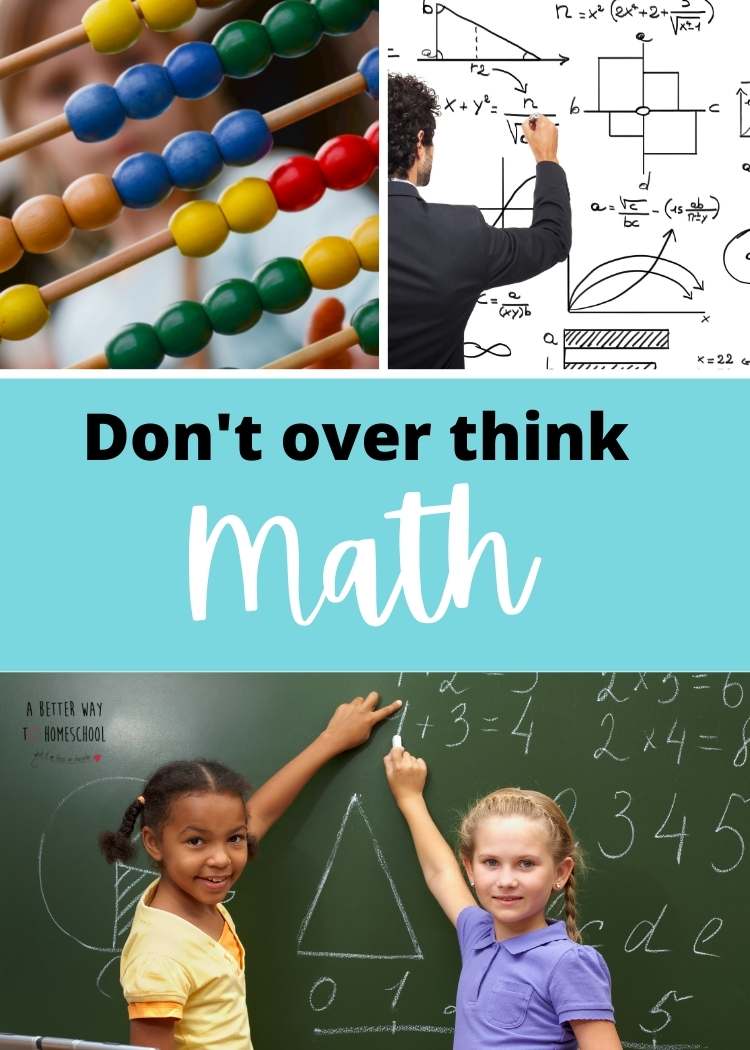 collage of math images with the text don't overthink mat
