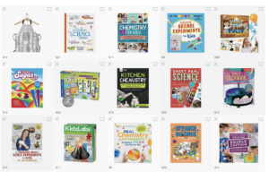 collage view of kitchen chemistry books for kids